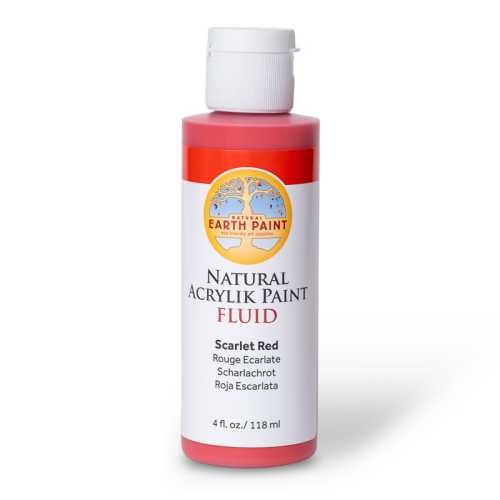 Natural Fluid Acrylik Paint, 4 oz, Scarlet Red