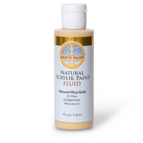 Natural Fluid Acrylik Paint, 4 oz, Gold Mica