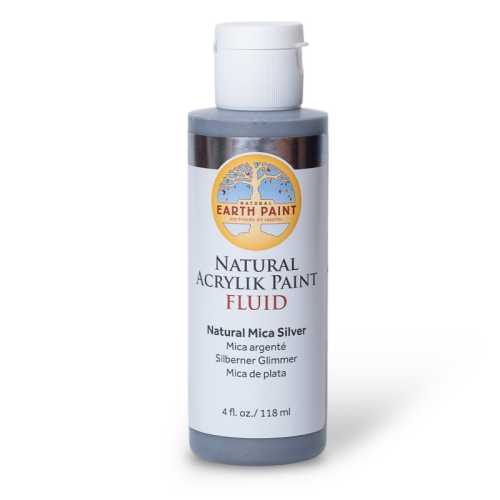 Natural Fluid Acrylik Paint, 4 oz, Silver Mica