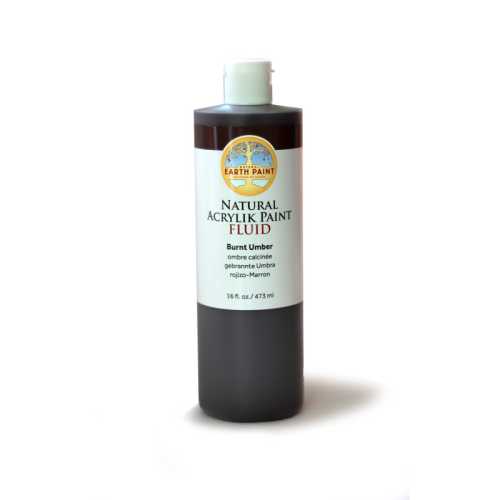 Natural Fluid Acrylik Paint, 16 oz, Burnt Umber