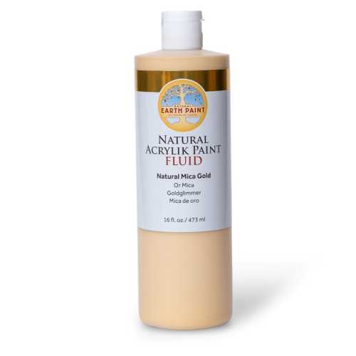 Natural Fluid Acrylik Paint, 16 oz, Gold Mica