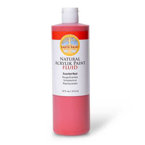 Natural Fluid Acrylik Paint, 16 oz, Scarlet Red