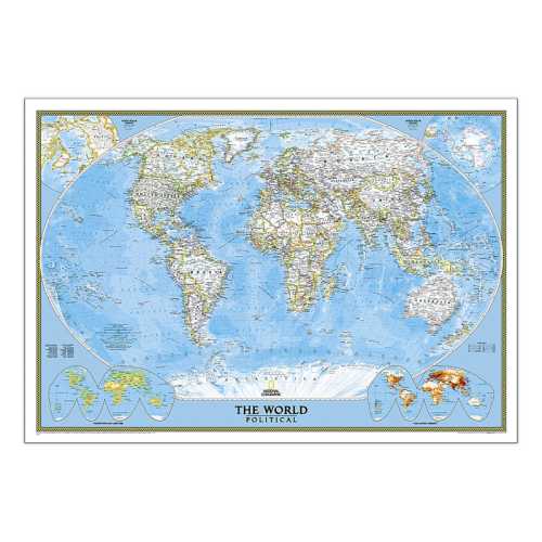 World Classic Map, Laminated, 43.5