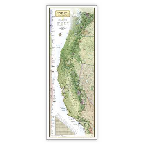 Pacific Crest Trail Map, Laminated, 18