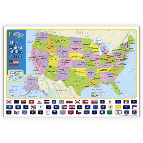 United States for Kids Map, Laminated, 24