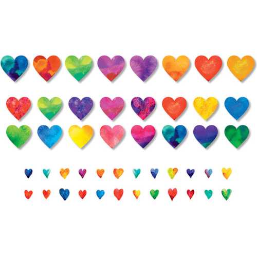 Watercolor Hearts Bulletin Board Accents, Pack of 48