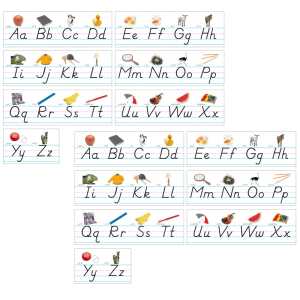 Photo & Modern Manuscript Alphabet Lines Bulletin Board Set, 2 Sets