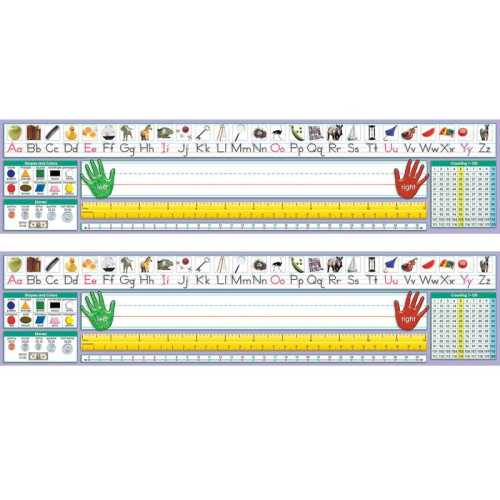 Adhesive Primary Traditional Manuscript Desk Plates, 17.5