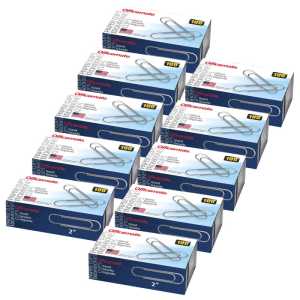Paper Clips, Giant Gem, 100 Per Box, 10 Boxes