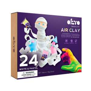 Air-Dry Clay Set, White and Pastel, 24 Pieces
