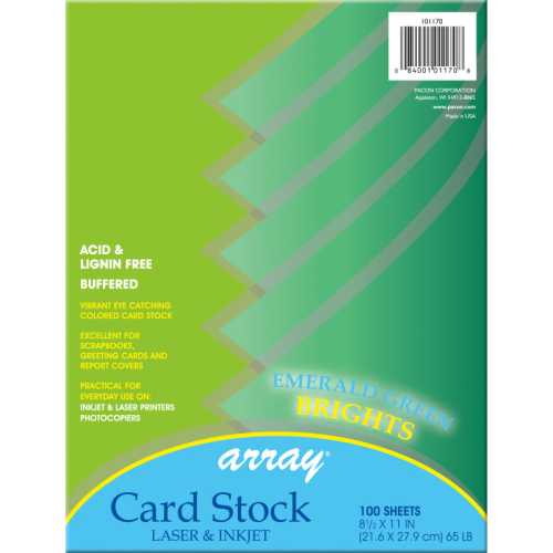 Card Stock, Emerald Green, 8-1/2