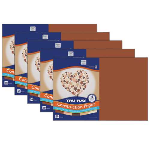 Shades of Me Construction Paper, Heavyweight, 5 Assorted Skin Tone Colors, 12