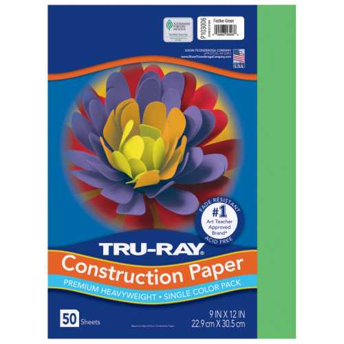 Construction Paper, Heavyweight, Festive Green, 9