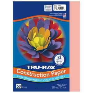 Construction Paper, Heavyweight, Salmon, 9" x 12", 50 Sheets