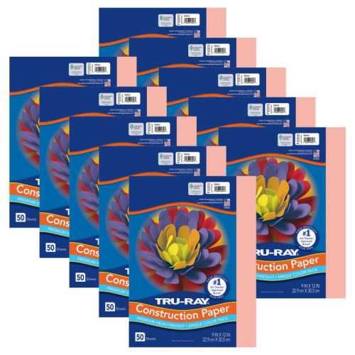 Construction Paper, Heavyweight, Salmon, 9