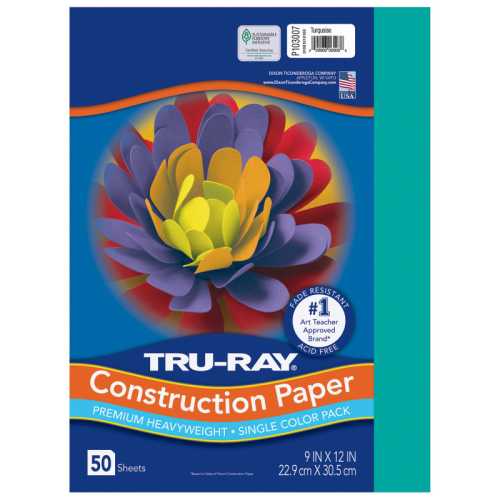 Construction Paper, Heavyweight, Turquoise, 9