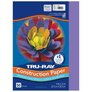 Construction Paper, Heavyweight, Violet, 9" x 12", 50 Sheets