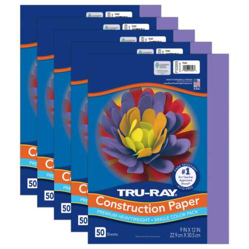 Construction Paper, Heavyweight, Violet, 9