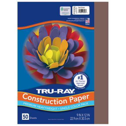 Construction Paper, Heavyweight, Dark Brown, 9