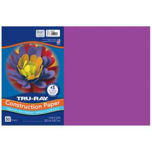 Construction Paper, Heavyweight, Magenta, 12" x 18", 50 Sheets