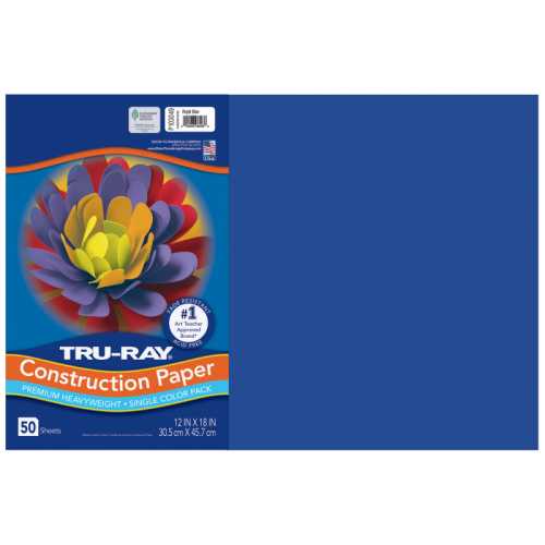 Construction Paper, Heavyweight, Royal Blue, 12