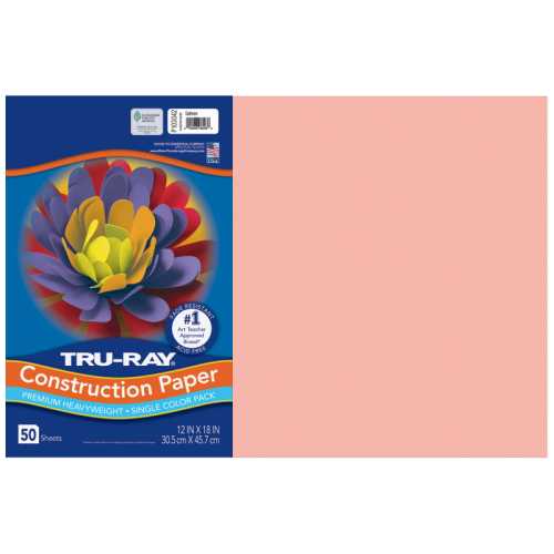 Construction Paper, Heavyweight, Salmon, 12