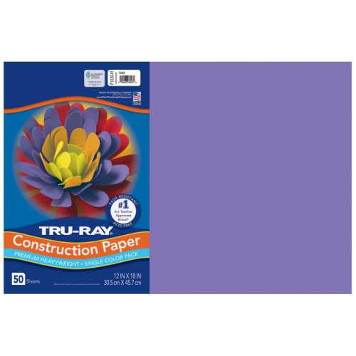 Construction Paper, Heavyweight, Violet, 12