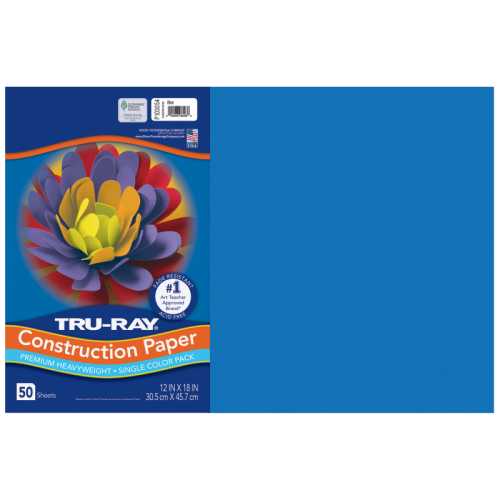 Construction Paper, Heavyweight, Blue, 12