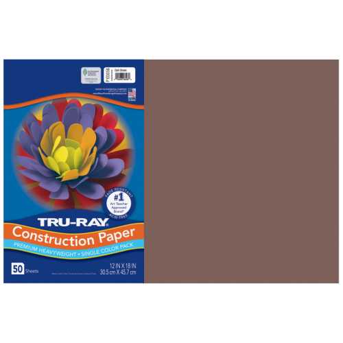 Construction Paper, Heavyweight, Dark Brown, 12