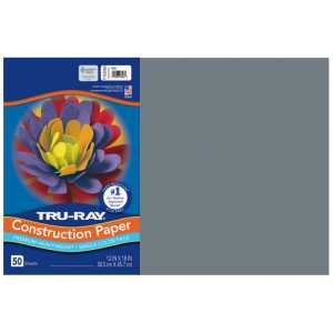 Construction Paper, Heavyweight, Slate, 12" x 18", 50 Sheets