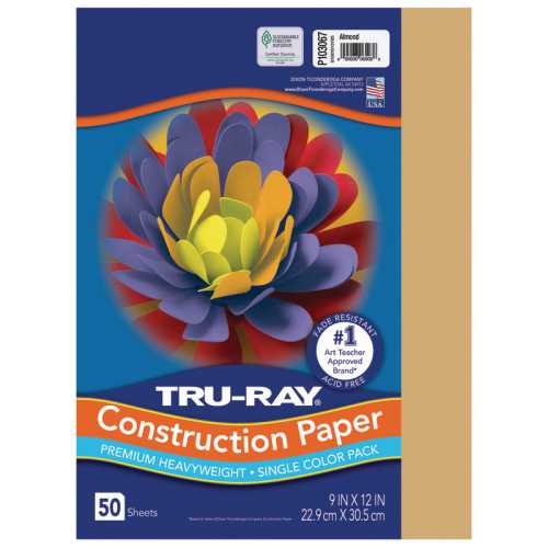 Construction Paper, Heavyweight, Almond, 9
