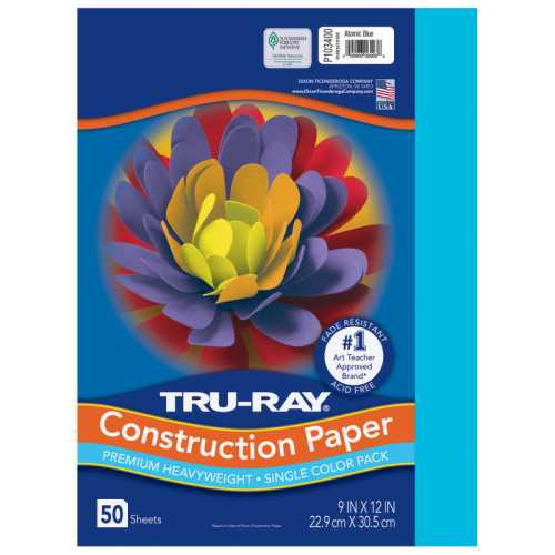 Construction Paper, Heavyweight, Atomic Blue, 9