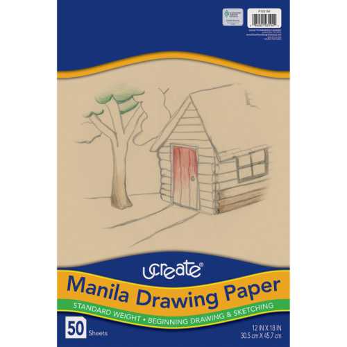 Drawing Paper, Manila, Standard Weight, 12