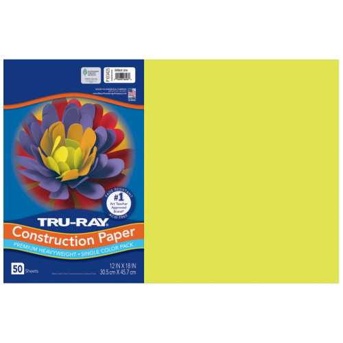 Construction Paper, Heavyweight, Brilliant Lime, 12