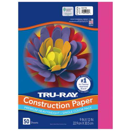 Construction Paper, Heavyweight, Dark Pink, 9