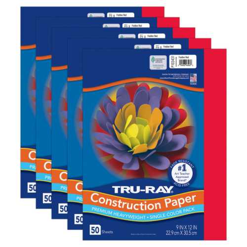 Construction Paper, Heavyweight, Red, 9