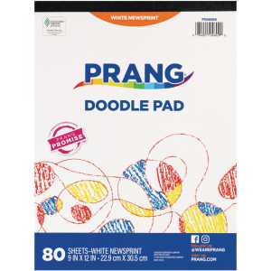 Doodle Pad, White, 9" x 12", 80 Sheets