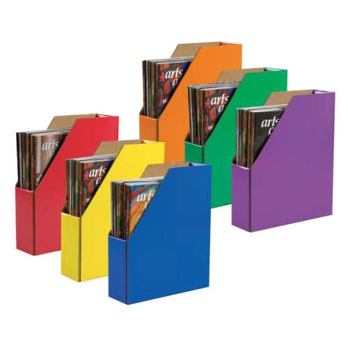 Magazine Holders, 6 Assorted Colors, 12-3/8