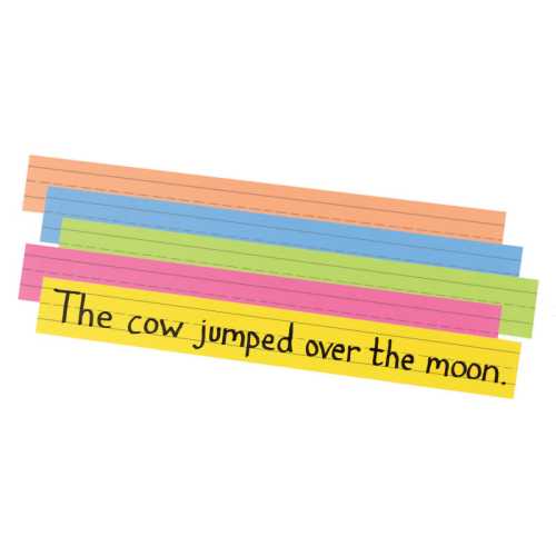 Super Bright Sentence Strips, 5 Assorted Colors, 1-1/2