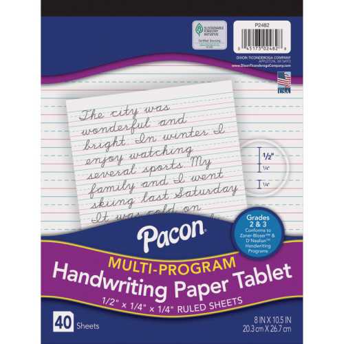 Multi-Program Handwriting Tablet, D'Nealian/Zaner-Bloser, 1/2