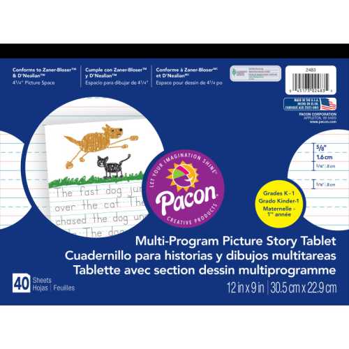 Multi-Program Handwriting Tablet, D'Nealian/Zaner-Bloser, 5/8