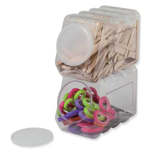 Interlocking Storage Container With Lid, Clear, 5-1/2