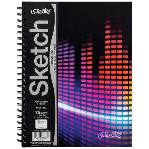 Fashion Poly Sketch Book, Sonic Vibes, Unruled, 12