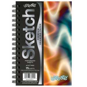 Poly Sketch Book, Neon Squiggles, 9" x 6"