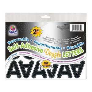 Self-Adhesive Letters, Black Dazzle, Puffy Font, 2", 159 Characters