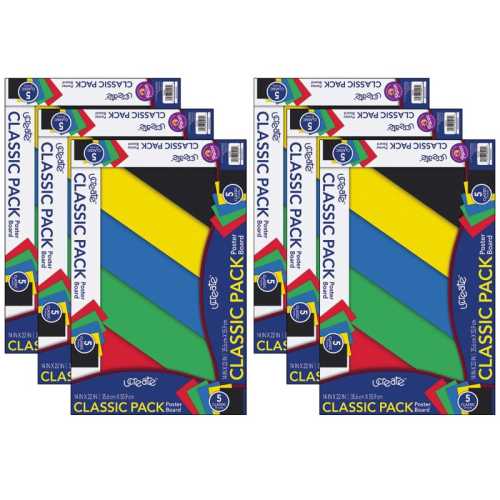 Poster Board, 5 Assorted Primary Colors, 14