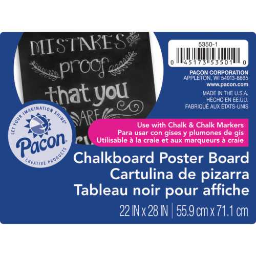 Premium Chalkboard Poster Board, Black, 22