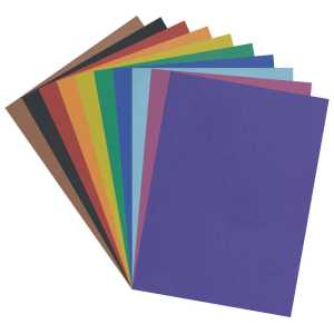 4-Ply Railroad Board, 10 Assorted Colors, 22" x 28", 50 Sheets