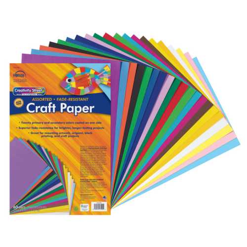 Craft Paper, 20 Assorted Colors, 12