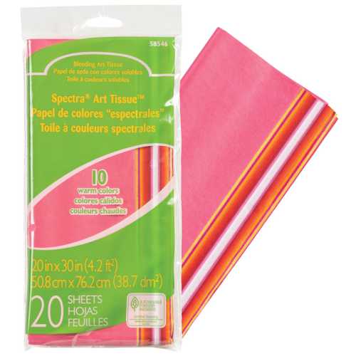 Deluxe Bleeding Art Tissue, 10 Color Warm Assortment, 20